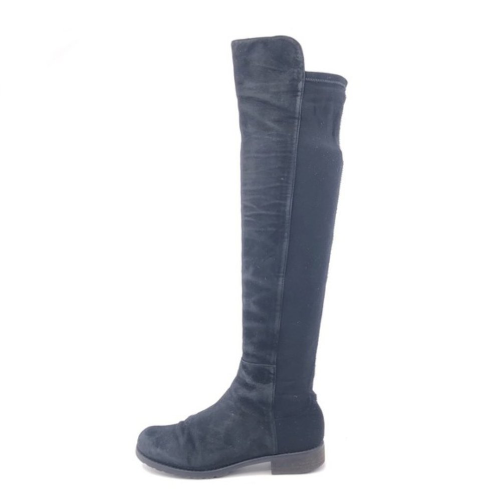 Stuart Weitzman Black Leather Pull on Sock Boots 6M